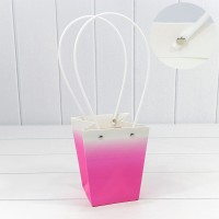 Пакет подарочный "Ваза для цветов" 15,5*13*9,5 260г "Градиент" Малиново-розовый 1/10 1/150 Арт: 000184G/1