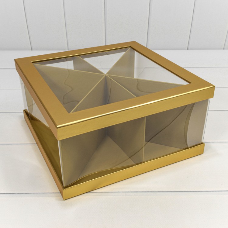 Коробка Квадратная 30*30*15 сборная Золотой 1/14 Арт: 720905/3