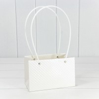 Пакет подарочный "Ваза для цветов" 19*12*10,5 260г "Ромбики" Белый 1/10 1/150 Арт: 000237GA/7