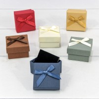 Коробка Квадратная 5*5*3,5 с бантиком (микс 1) 1/24 1/360 Арт: 614-5/5