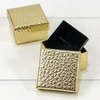 Коробка Квадратная 5,5*5,5*3,5 "Кожа крокодила" Золотой 1/24 1/360 Арт: 62655/5