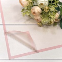 Плёнка в листах 55*55 (20 шт.) матовая с рамкой 55мкм Бледно-розовый 1/60 Арт: 1692/509