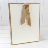 Пакет подарочный с лентой 31*42*12 210г Белый 1/10 1/80 Арт: 000504A/1 - Пакет подарочный с лентой 31*42*12 210г Белый 1/10 1/80 Арт: 000504A/1