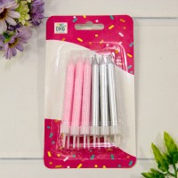 Свечи для торта набор (12 шт.) 8см (микс 14) 1/12 1/144 Арт: 20010-95/14