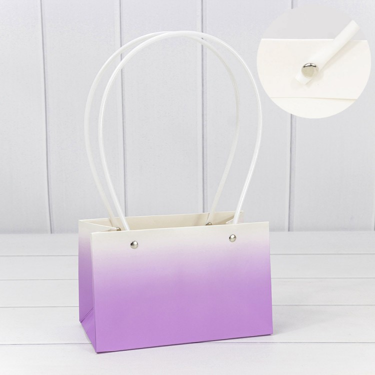 Пакет подарочный "Ваза для цветов" 19*12*10,5 "Градиент" Сиреневый 1/10 1/150 Арт: 000184GA/2