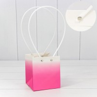 Пакет подарочный "Ваза для цветов" 13*11,5*11,5 "Градиент" Розовый 1/10 1/150 Арт: 000184F/1