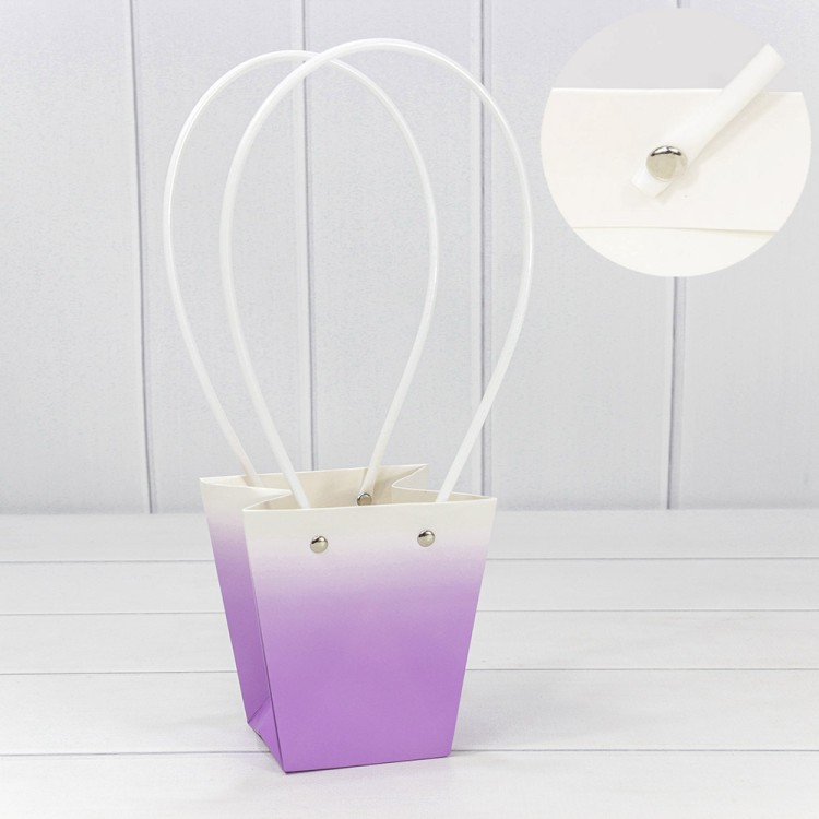 Пакет подарочный "Ваза для цветов" 12,5*12*8 "Градиент" Сиреневый 1/10 1/200 Арт: 000184H/2