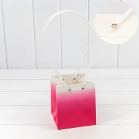 Пакет подарочный "Ваза для цветов" 13*11,5*11,5 260г "Градиент" Малиновый 1/10 1/150 Арт: 000184F/4