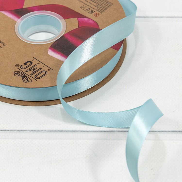 Лента Атласная Полиэстер класс А 1,5см*100ярд Голубой 1/13 1/52 Арт: 556-15/311