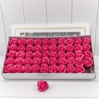 Декоративный цветок-мыло "Роза" класс А Яркий пурпурно-красный 5,5*4 50шт. 1/20 Арт: 420055/16