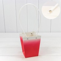 Пакет подарочный "Ваза для цветов" 15,5*13*9,5 260г "Градиент" Красный 1/10 1/150 Арт: 000184G/3