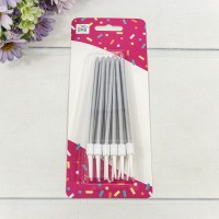 Свечи для торта набор (12 шт.) 10см Серебряный 1/12 1/240 Арт: 20010-28/2