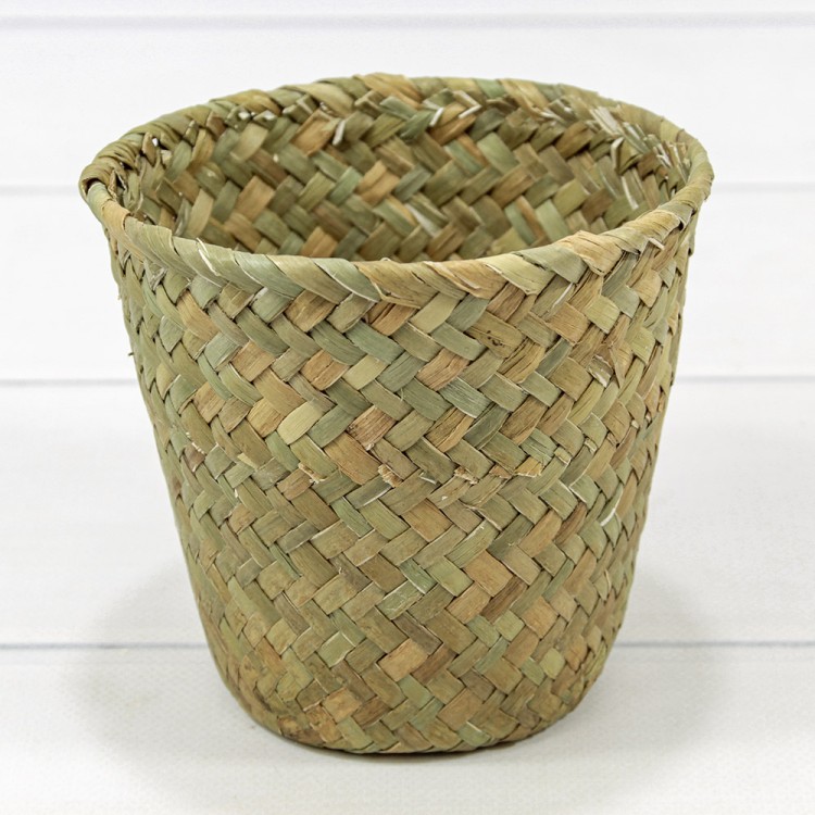 Корзина плетёная Круглая 13*12 (±5%) из водорослей Натуральный 1/100 Арт: 420138/3