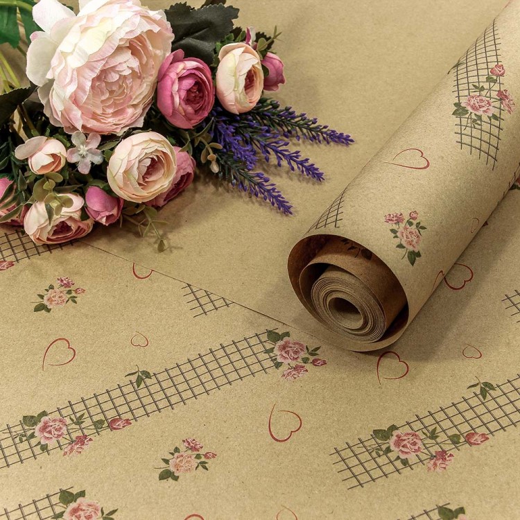 Бумага Крафт 0,72*10м Экошик 70г "Цветочная сетка" 1/25 Арт: 1402/12