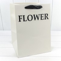 Пакет подарочный "Flower" Белый 25*30*25 210г 1/2 1/200 Арт: 000179P/07