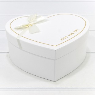 Коробки "Сердце" Набор 1/3 22,2*19,5*9 с бантом "Just For You" Белый 1/12 Арт: 720621/1