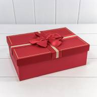 Коробки Прямоугольные Набор 1/3 29*21*9,5 с двойным бантом Красный 1/12 Арт: 721634/1 - Коробки Прямоугольные Набор 1/3 29*21*9,5 с двойным бантом Красный 1/12 Арт: 721634/1