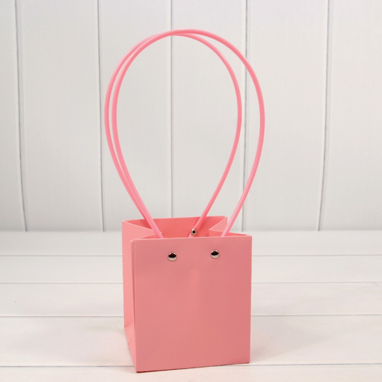 Пакет подарочный "Ваза для цветов" 13*11,5*11,5 Персиковый 1/10 1/150 Арт: 000170F/0331